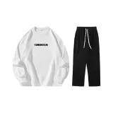 Комплект одежды (Белый топ + Черные штаны)