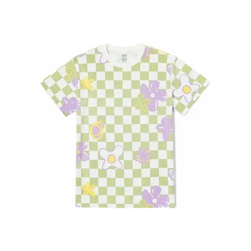 VANS Зеленые Женские Футболки с Шахматным Узором