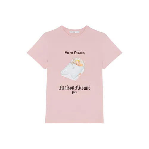 Maison Kitsune MAISON KITSUNÉ X Olympia Le Коричневый Розовый Женские Т-рубашки