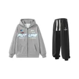 Комплект одежды (Серый свитшот + Черные спортивные штаны)