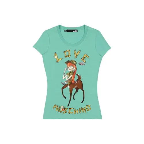 MOSCHINO Озерно-голубой Женские Т-рубашки