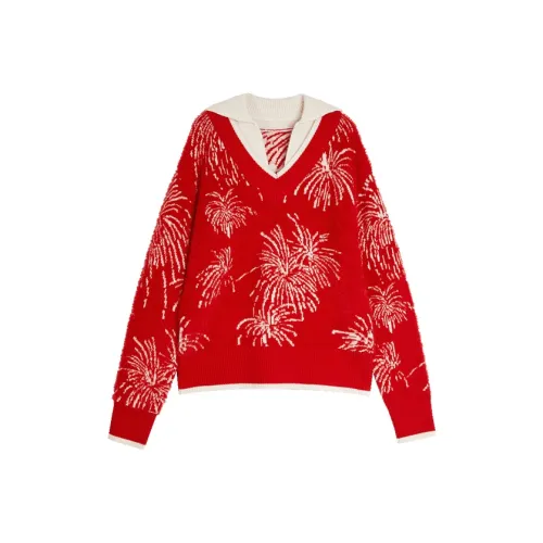 Elle XU ZHI Collaboration Красный Женские Свитеры