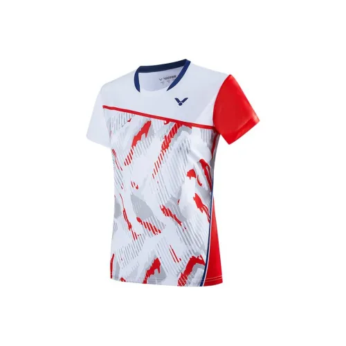 VICTOR Champion Series Competition Series Стандартная T-рубашка Женская Отбеленная