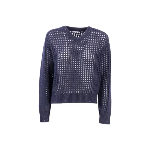 BRUNELLO CUCINELLI FW23 Свитер Женский Темно-синий