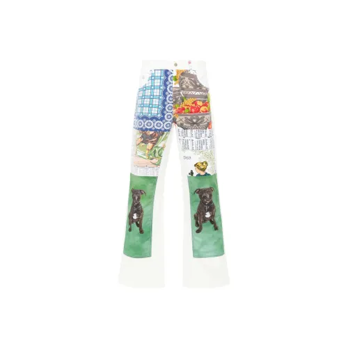 Marine Serre SS24 Повседневные брюки Мужские Белые