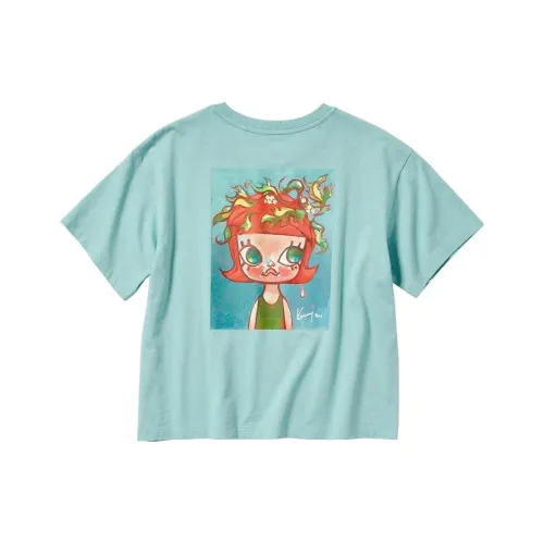 UNIQLO POP MART Collaboration Edition Изумрудно-зеленая Женская футболка