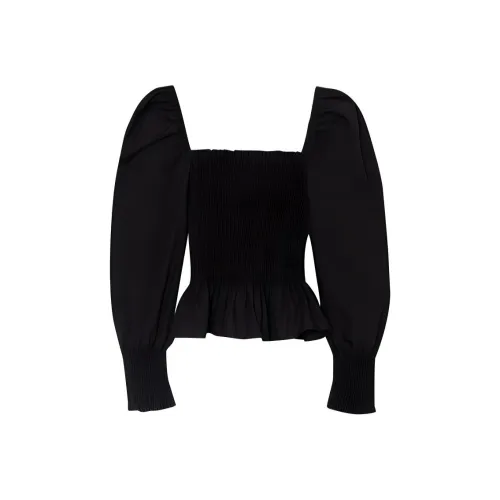 Hush Puppies Рукав буф T Рубашка Женские Черный