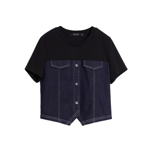 ELLE Стандартная T-рубашка Женская Джинсовый синий