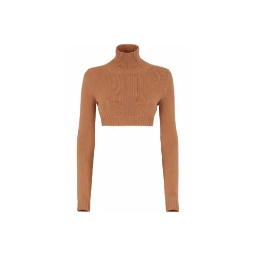 FENDI FW21 Кашемировый свитер женский коричневый