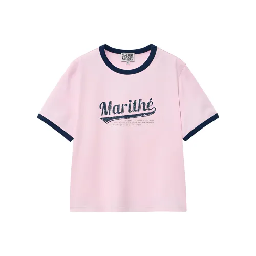 Marithe Francois Girbaud Рубашка с оборванным рукавом женская светло-розовая