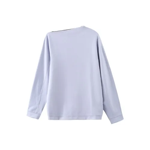 JI CHENG Круглый вырез Свободный крой Толстовка Женская Розовый Фиолетовый