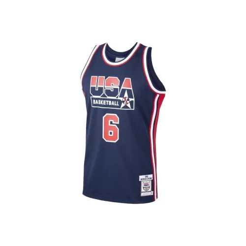 NBA 1992 Dream Team MITCHELL NESS Патрик Эвинг Баскетбольная Джерси Мужская Морской Синий