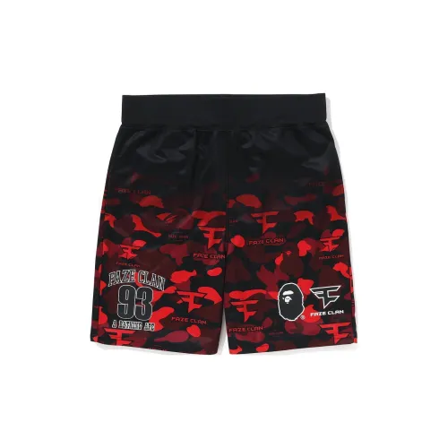 A BATHING APE x FaZe Clan Повседневные шорты Унисекс Красный