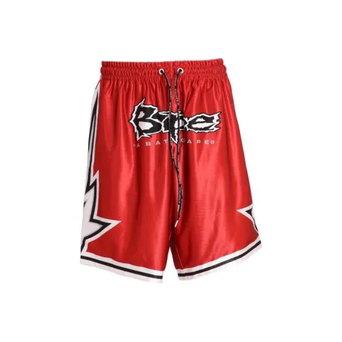 A BATHING APE Повседневные шорты Мужские Красные