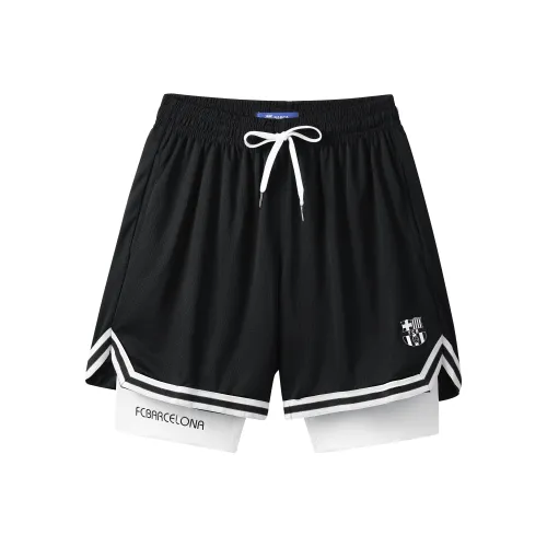 FCB ARCELONA Повседневные шорты Унисекс Черный Белый