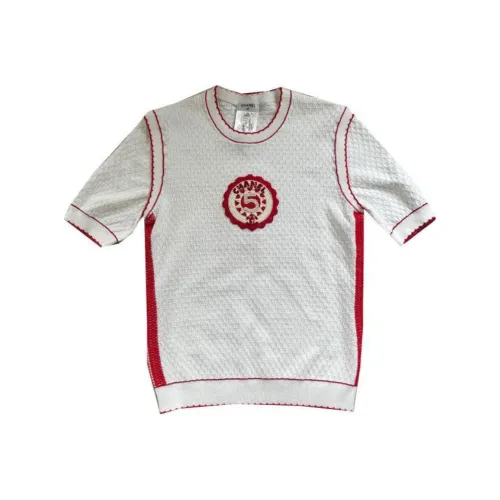 CHANEL Красно-белые Женские Рубашки T