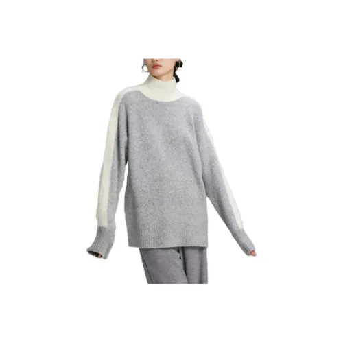 CHUMIAN Серый белый Женские Свитеры