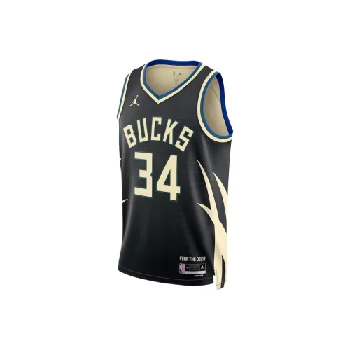 NBA x Jordan Milwaukee Bucks Баскетбольная Джерси Унисекс Черная