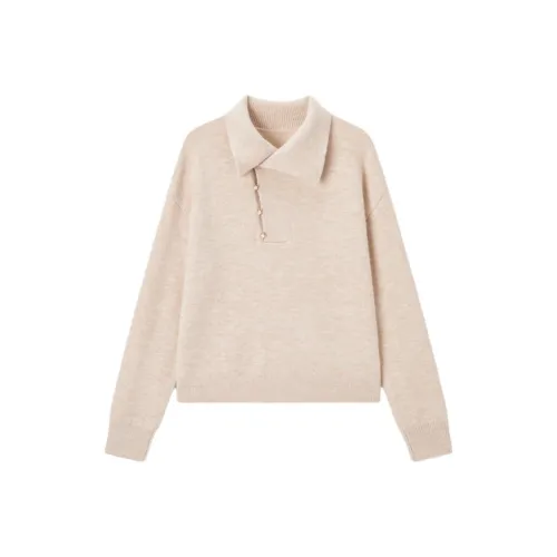 EICHITOO Овсяный Женский Трикотаж