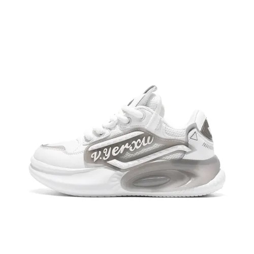 V.YERXU Скейтборд Кроссовки Низкие Бело-Серые Унисекс