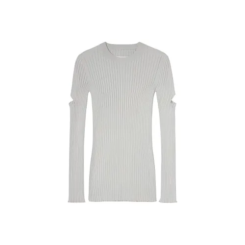 MM6 Maison Margiela совместный бренд FW21 Облегающий крой Трикотаж Женский Светло-серый