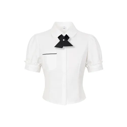 9 Кошка Лакомства для кошек Рубашка Женская Белая