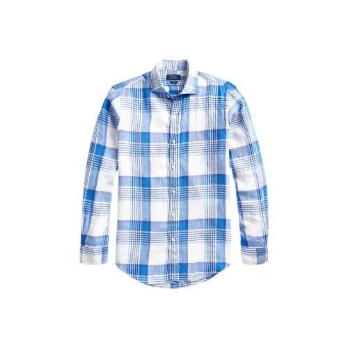 Polo Ralph Lauren Рубашка Мужская Синяя Белая