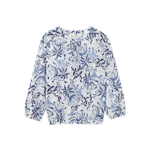 MARC OPOLO Рубашка Женская Бело-Синяя Керамика С Принт