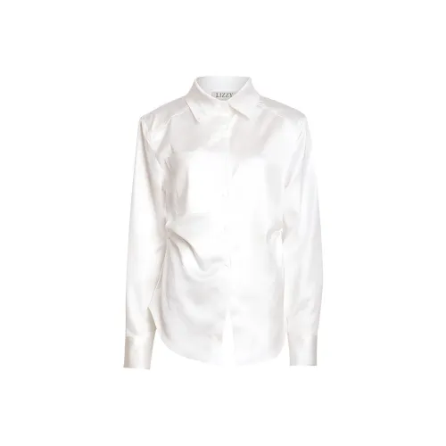 LIZZY Длинный рукав рубашка женская экрю