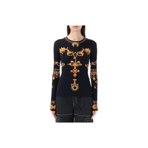 Marine Serre Черные Женские Рубашки T