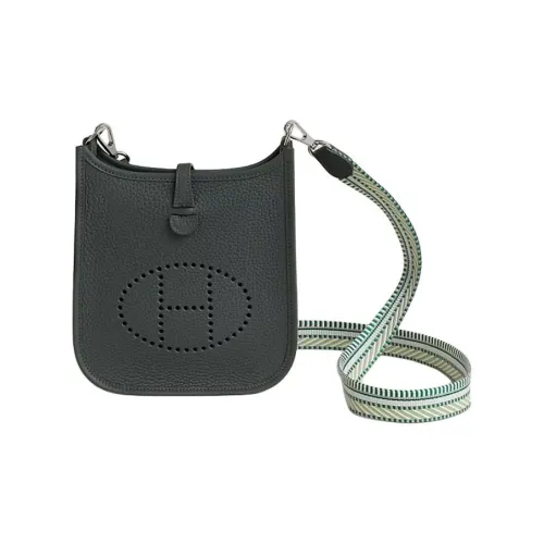 HERMES Evelyne Телячья кожа Сумка через плечо Женская Серый