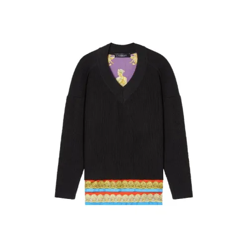 VERSACE SS22 Свободный крой Свитер Женский Черный