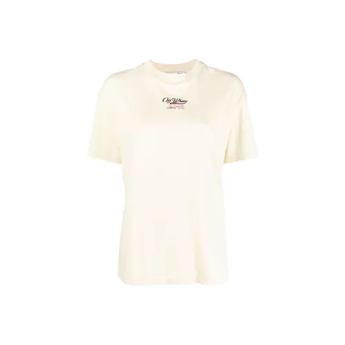 Off Бежевый Белый Женские Футболки