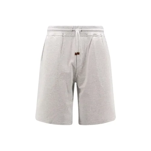 BRUNELLO CUCINELLI Повседневные шорты Мужские Светло-серые