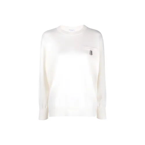 Brunello Cucinelli Белый Женские Кашемировые Свитеры