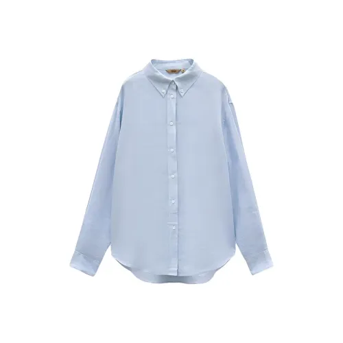 INSUN Колокольчик Синий Женские Рубашки