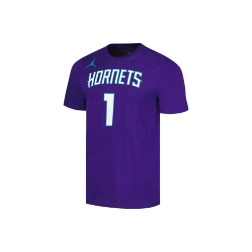 NBA x Jordan Charlotte Hornets Lamello Шар Баскетбол Джерси Унисекс Фиолетовый
