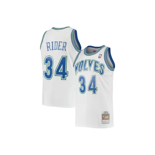NBA x MITCHELL NESS Minnesota Timberwolves Баскетбольная Джерси Мужская Белый Синий