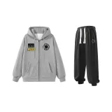 Комплект одежды (Серый свитшот + Черные спортивные штаны)