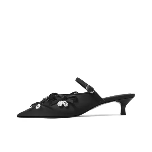 CAMEIDO Стразы Slip-Resistant Домашние тапочки Женские Черный