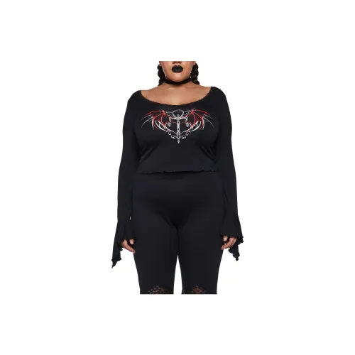 Dolls Kill Т-рубашка с оборкой женская черная черная