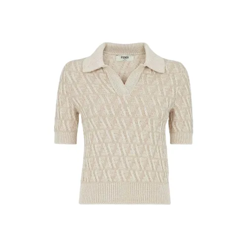 FENDI FW24 Свитер Женский Бежевый