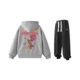 Комплект одежды (Серый свитшот + Черные штаны)