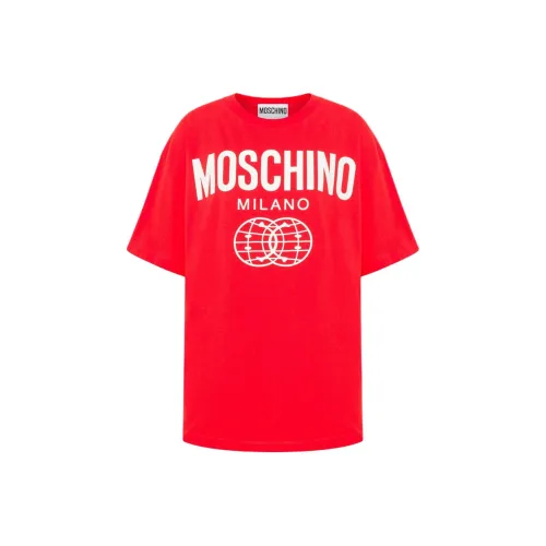 MOSCHINO Т-рубашка с оборванным рукавом женская красная