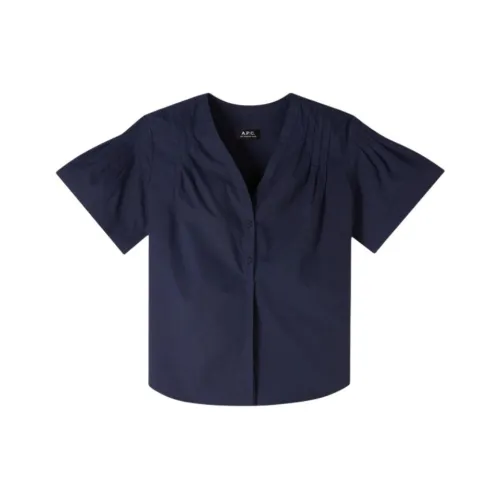 A.P.C SS24 Рубашка Женская Темно-синяя