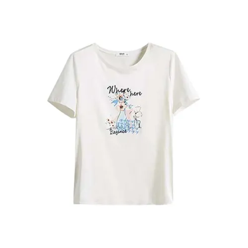 LUYOUYE Стандартная футболка Женская Белая