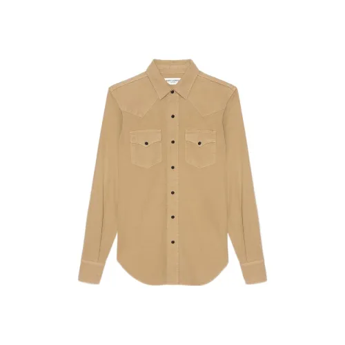 SAINT LAURENT Хаки Женские Рубашки
