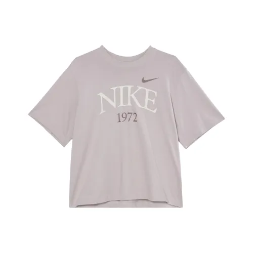 Nike Sportswear Classics Рукав с оборванным плечом T-рубашка Женская Серый Фиолетовый