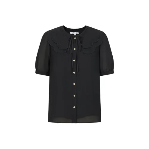 JZ. ANNAKRO Рубашка Женская Без рисунка Черная
