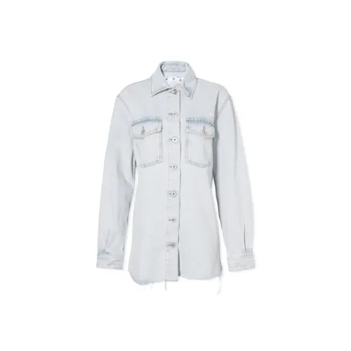 Off Белый SS22 Синий Женские Рубашки